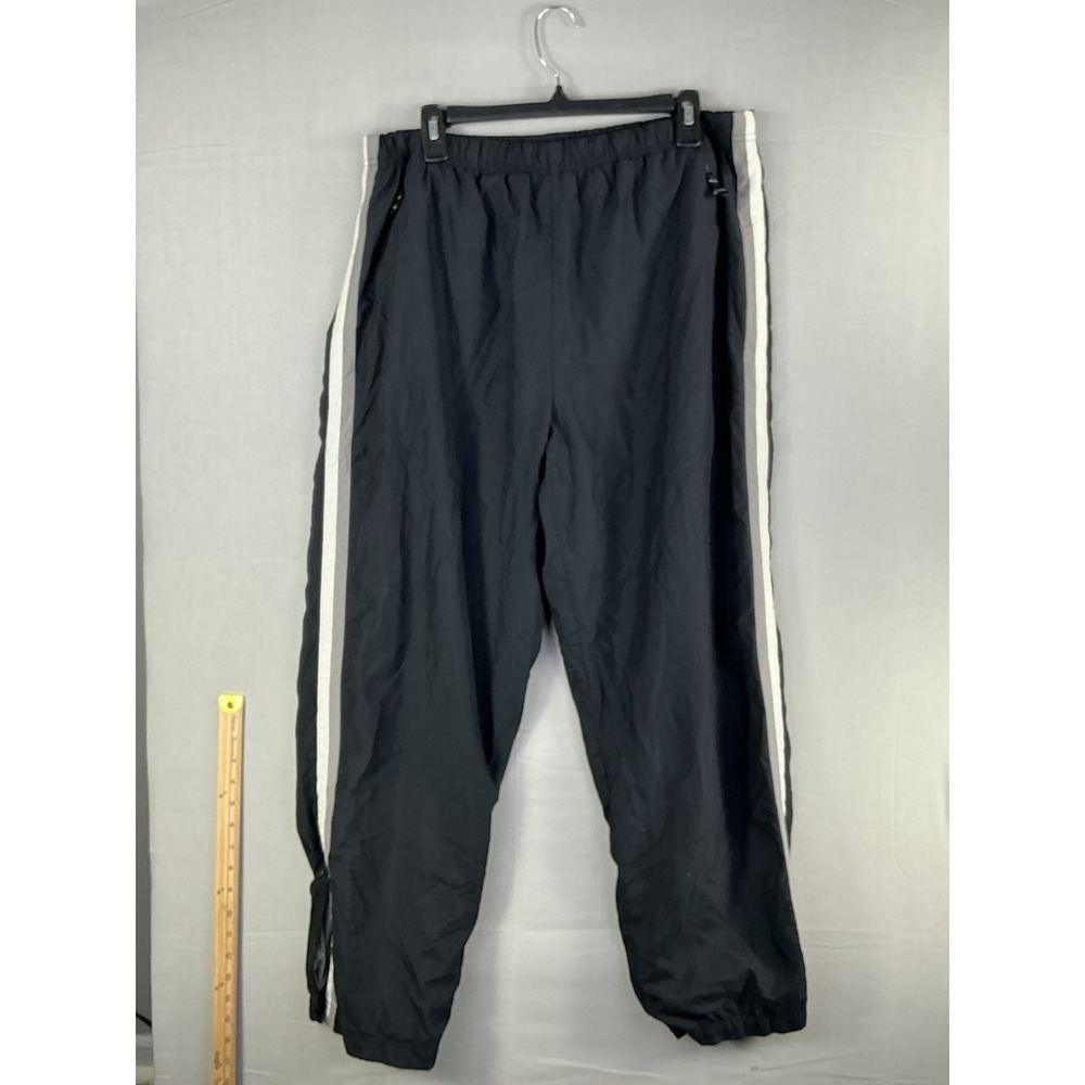 Catalina Average Womens Track Pants Black Side Stripe Elastic Waist 12/14